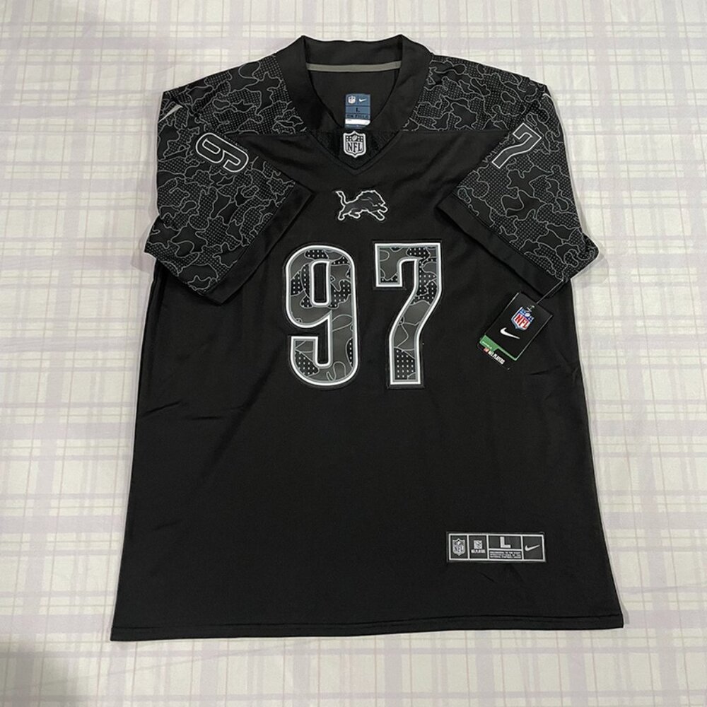 NFL Detroit Lions #97 Aidan Hutchinson Black Jersey